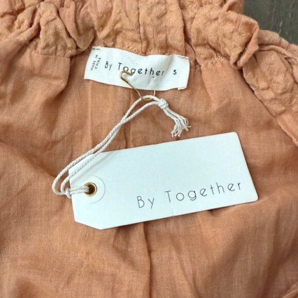 By Together Maxi Sun Dress Tie Shoulder Straps Terracotta Crinkle Fabric Size S - Picture 6 of 6